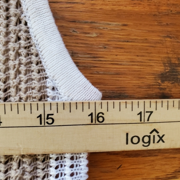 CROCHET DUSTER Multicolor Striped Sleeveless Bohemian Gypsy - Picture 4 of 4